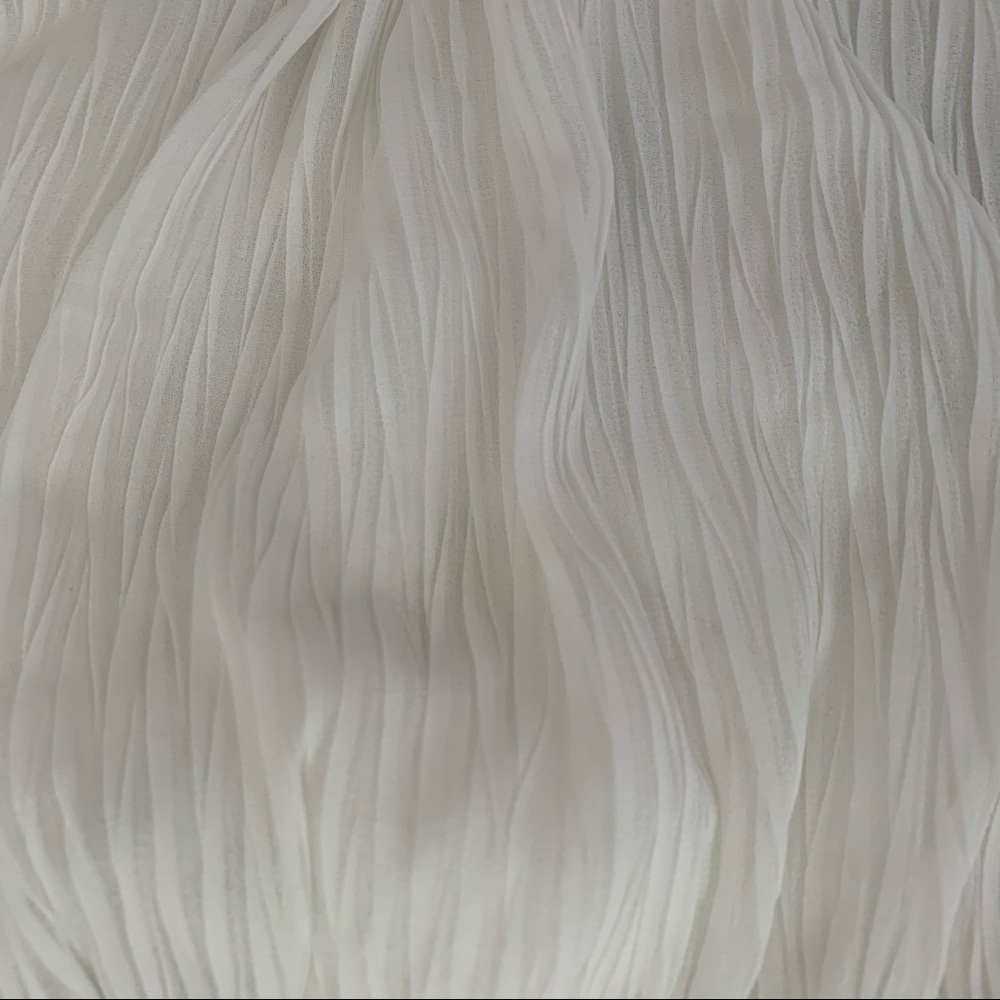 White Ruffle Crepe Dress - Picture 11 of 11
